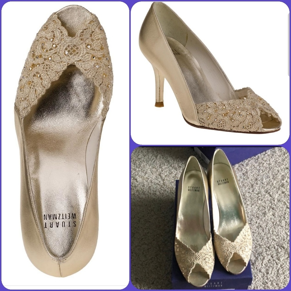 Gold bling Evening Pumps NWT 10
